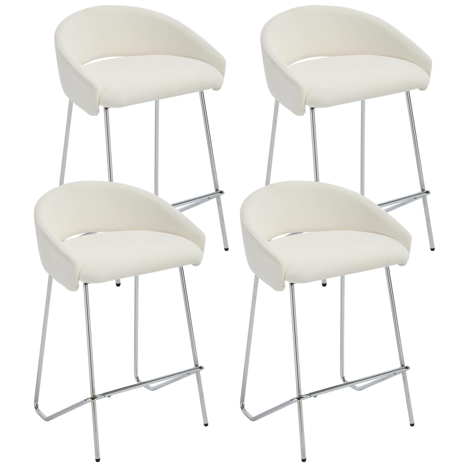 Tabouret de bar lot de 4 confortable en chenille pour eviter le mal de dos