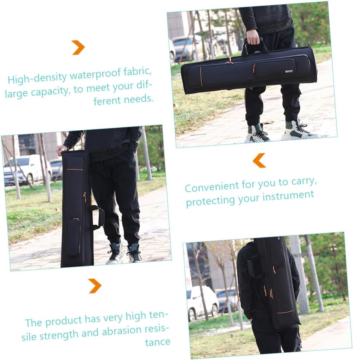 Abaodam Trombone Gig Case Oxford Cloth Backpack for Trombone Musical Instrument Storage
