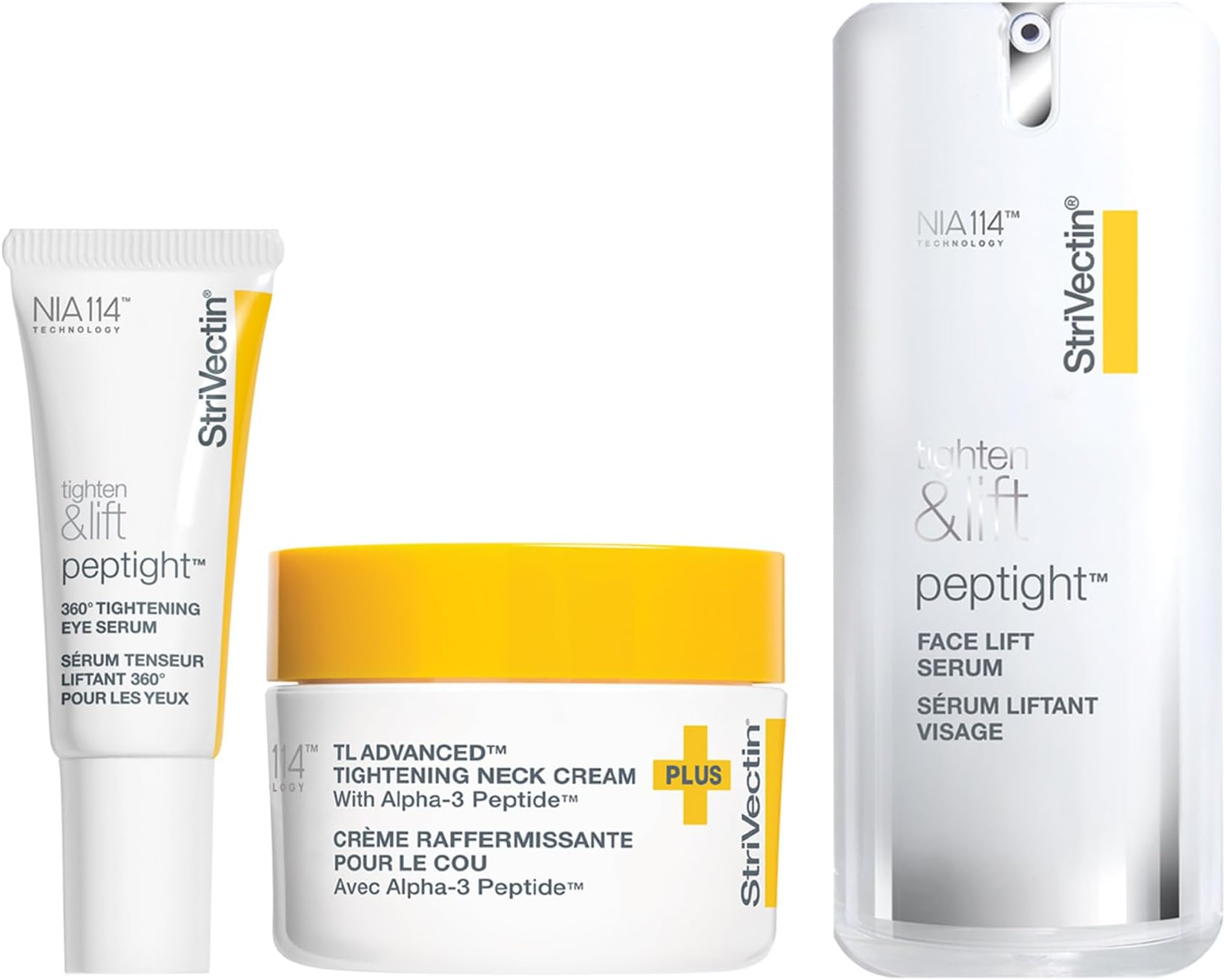 StriVectin Tighten & Lift Power Starters Trio Kit, 3 piece Peptide Kit for Face, Eyes and Neck, to help visibly reduce the look of Wrinkles and Fine Lines
