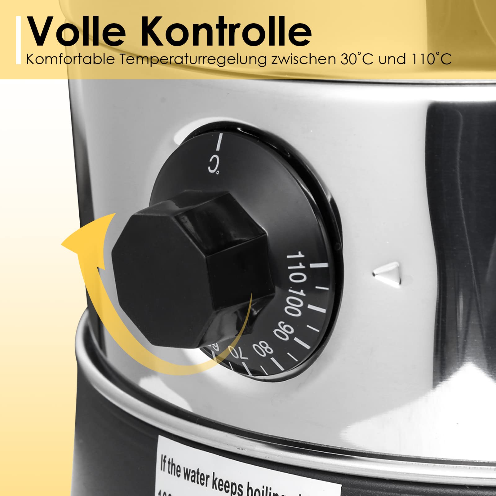 Bollitore Elettrico KESSER 1.7L 2200W - Acciaio Inox, Temperatura Regolabile, Mantenimento Caldo