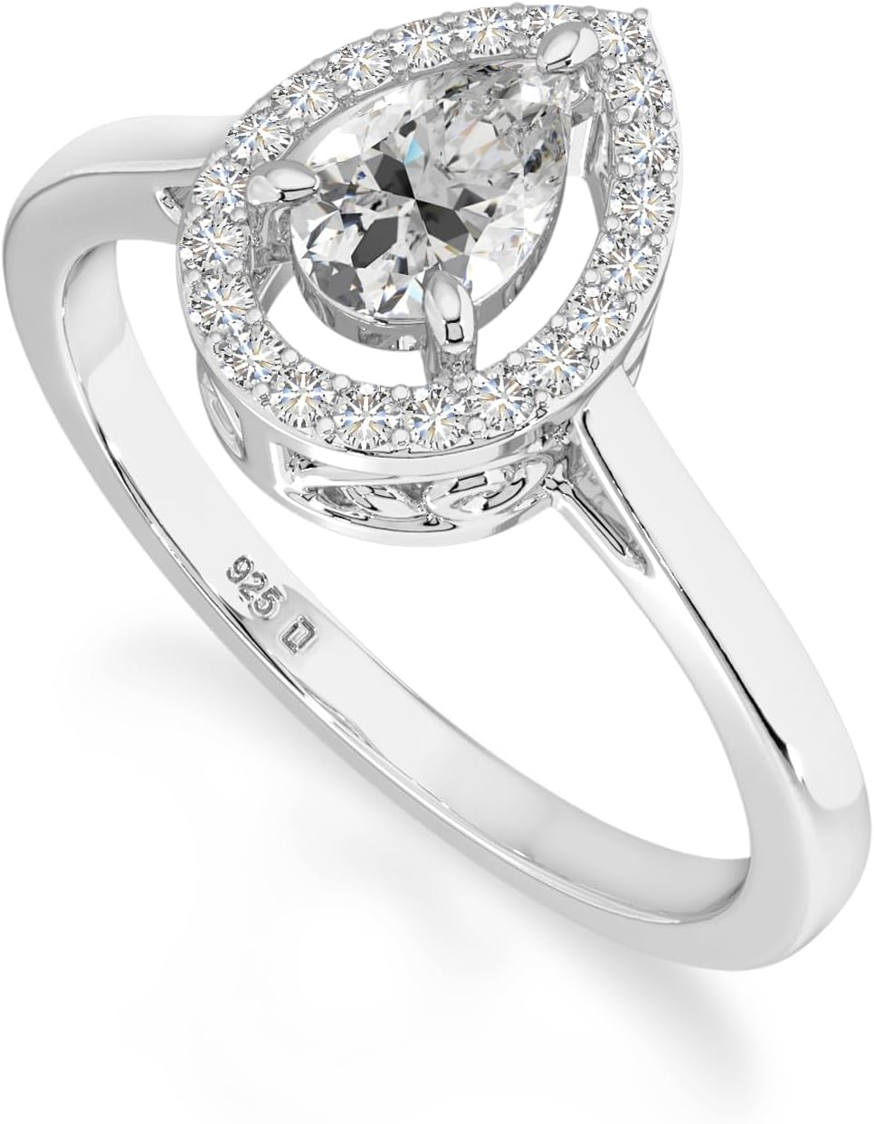 Moissanite Halo Rings for Women in 925 Silver/18K Yellow/Rose Gold Vermeil, Birthstone Jewelry Gifts for Her Birthday, Wedding Anniversary, Christmas, Mothers Day, Graduation