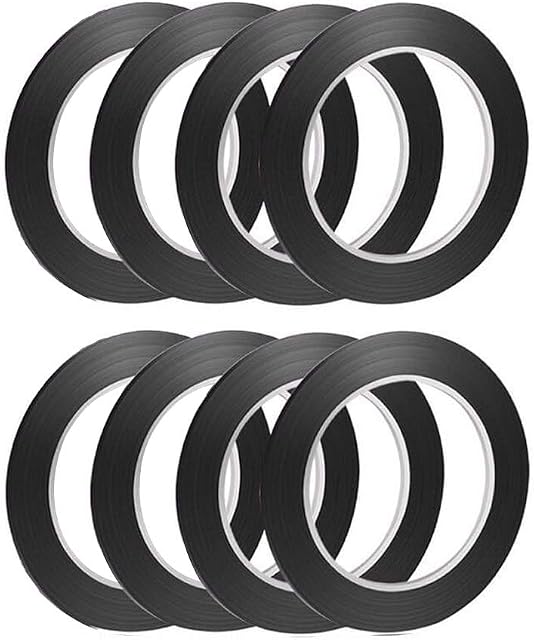 KissDate 8 Pieces 3 mm Width Black Whiteboard Gridding Graphic Tape Self-adhesive Chart Tape for Office Grid Marking