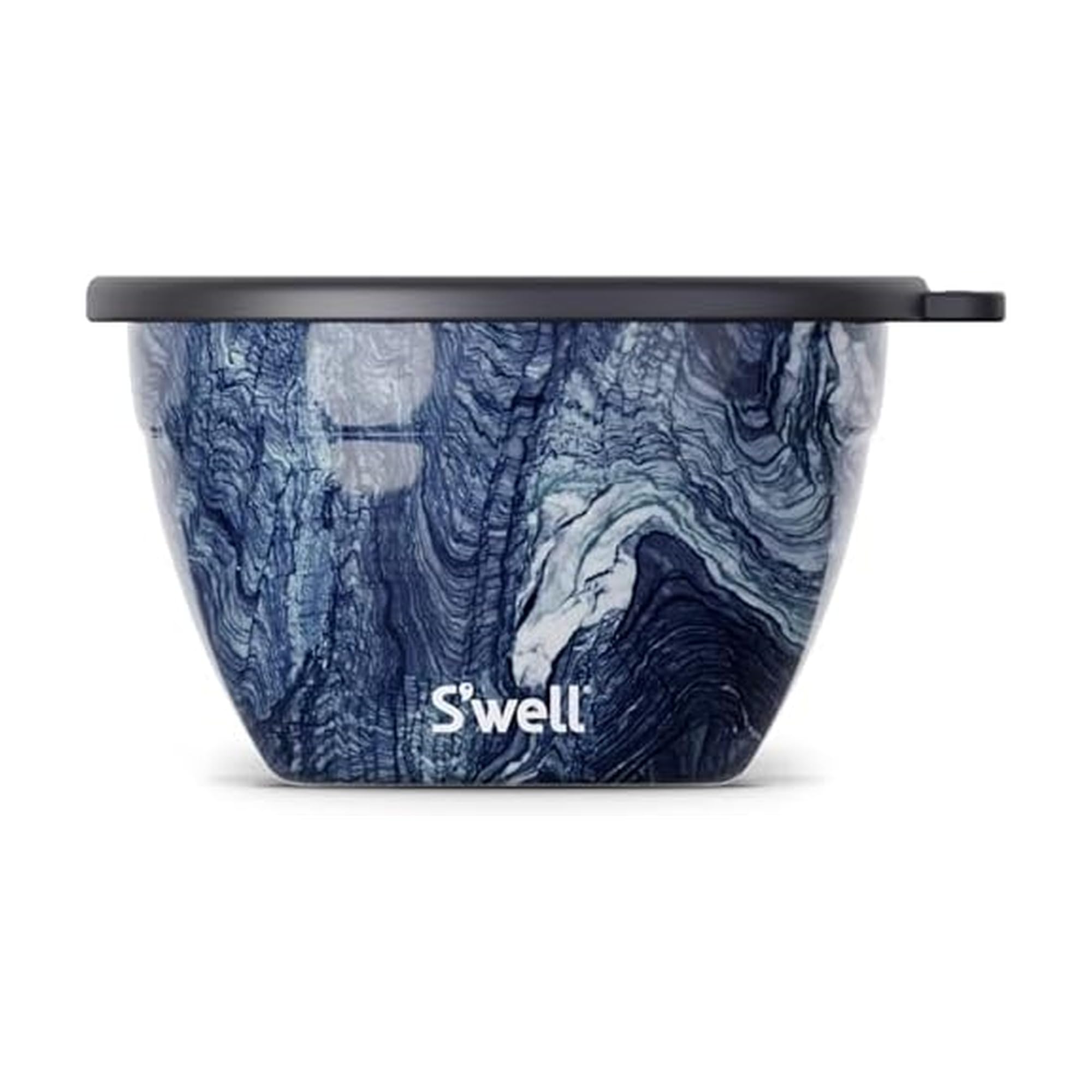 S’well Stainless Steel 64oz Salad Bowl Kit, Azurite Color, Includes 2oz Condiment Container and Removable Tray, Leak-Proof, Easy to Clean, Dishwasher Safe