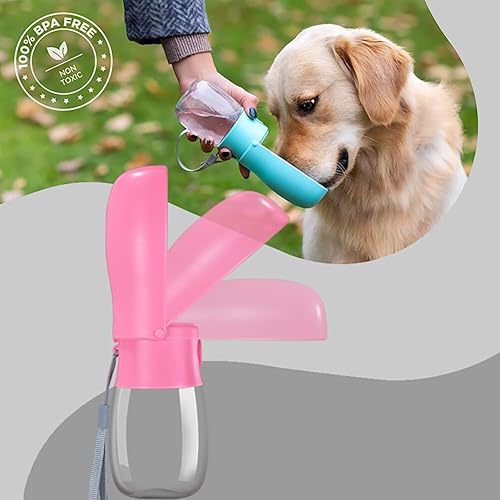 Miniatura 9 de ikasus Botella de agua para perros para caminar, viajes para cachorros, gatos, hámsters, conejos y otros animales pequeños, dispensador de agua para