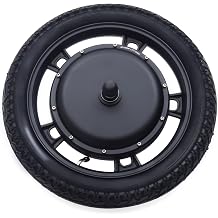 Electric Motorcycle Front Wheel Motor, 1000W Brushless Aluminum Alloy, High Speed Durable Tire, Anti Slip Rubber, E-Bike Conversion, Urban Commuting Suburban Roads, Max 26.1mph, 16in Wheel, Black