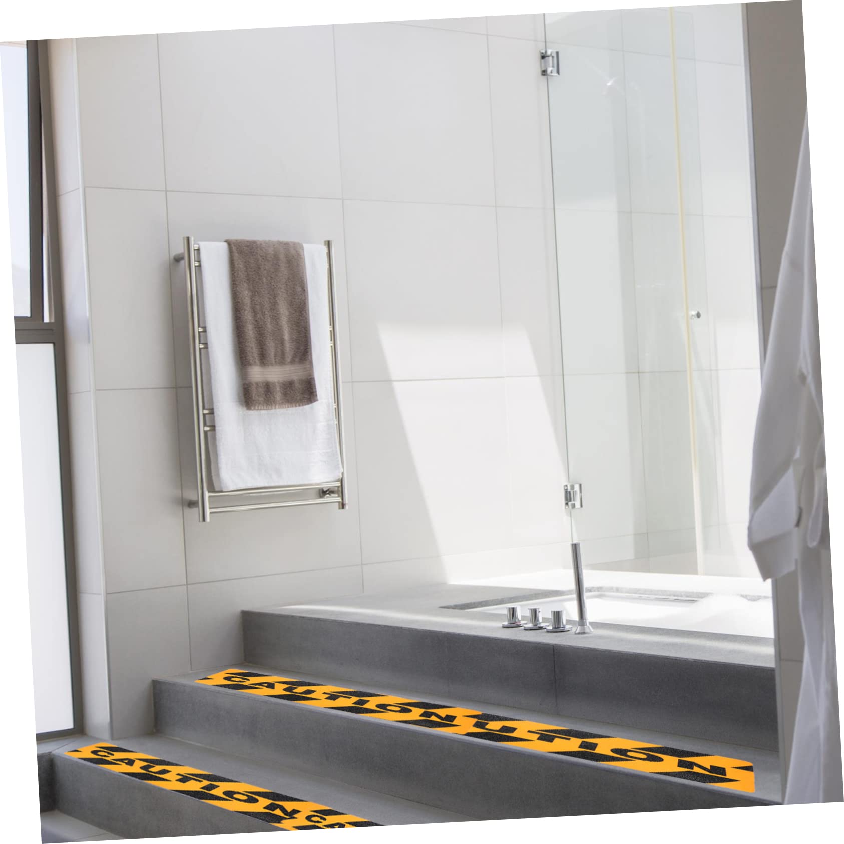 8pezzi Nastro Adesivo Antiscivolo Caution Strisce Di Sicurezza Per Scale e Camminamenti Facile Da Installare Alta Adesività Design e Resistente Per Superfici Lisce
