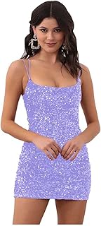 Vestido corto de dama de honor con lentejuelas y tirantes delgados para mujer 2022