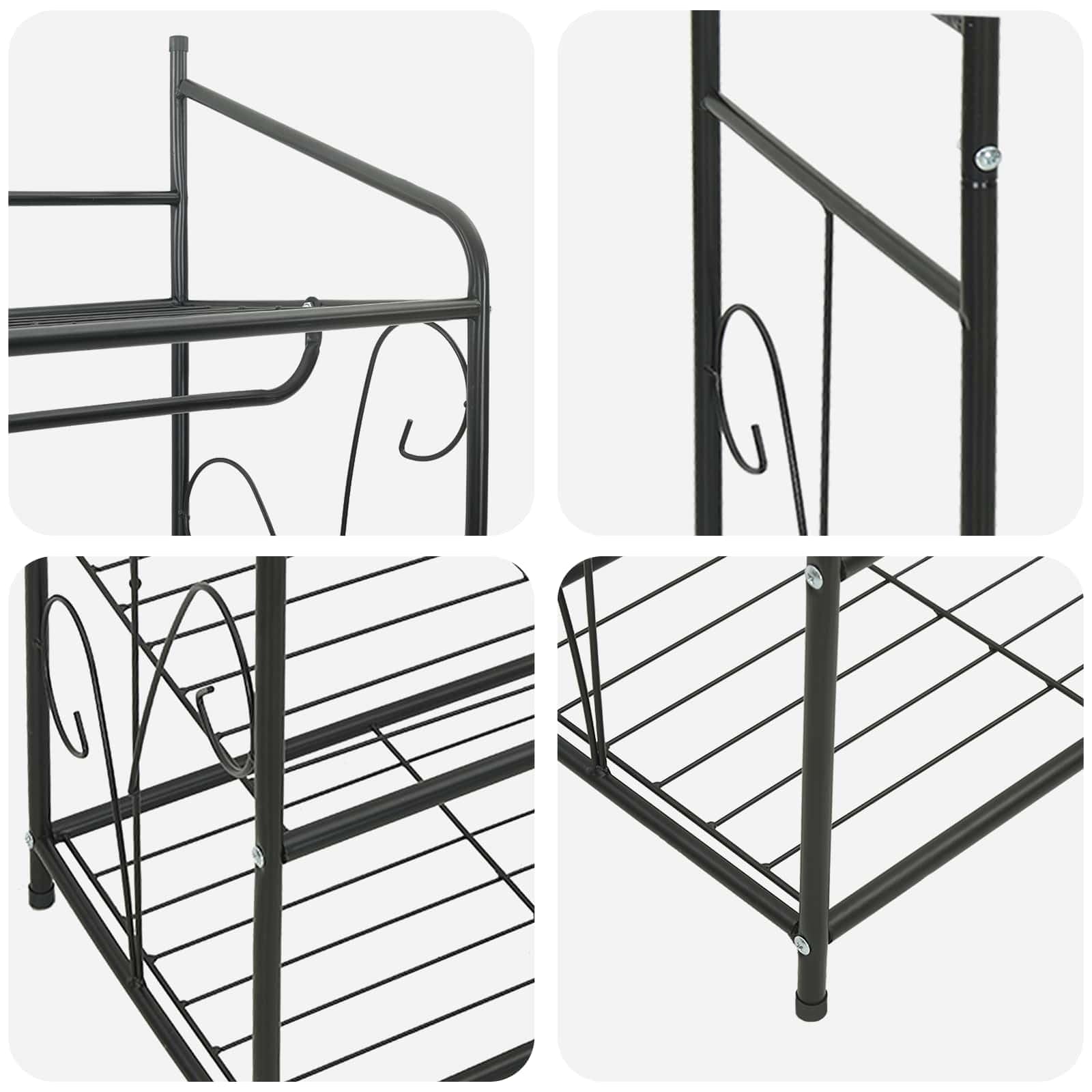 Otwarta szafa na ubrania uniwersalna, 78 x 36 x 158 cm, z wytrzymałą metalową ramą, nowoczesnym, minimalistycznym wzornictwem, wszechstronnym organizerem, zajmuje mało miejsca do sypialni