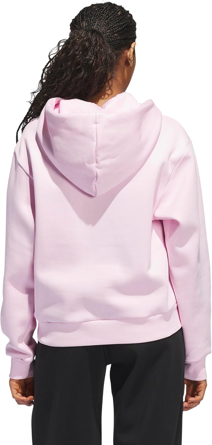 adidas womens Seasonal Essentials Ruffled Big Logo Graphic Hoodie - Image 4