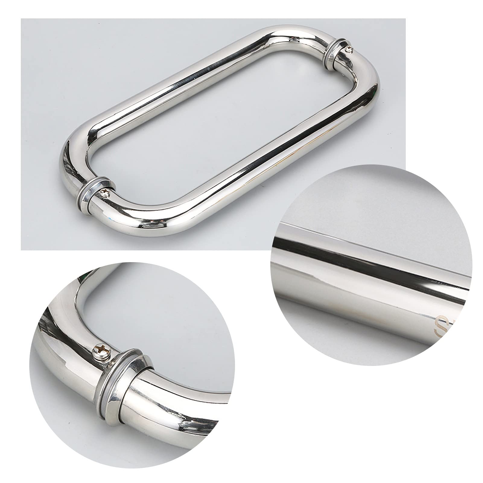 Push & Pull Glass Door Handle, Heavy Duty Stainless Steel Bathroom Shower Door Handles For Replace Old or damaged door handles (475