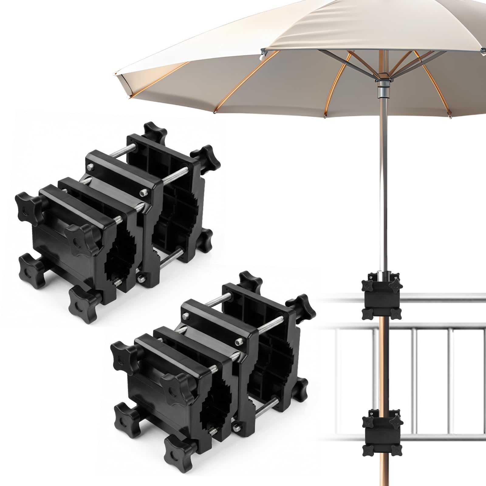 Ombrage de balcon sans pied support parasol universel noir