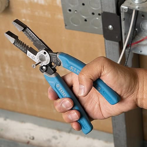 Miniatura 3 de Klein Tools K12035L Klein-Kurve - Cortadores de alambre, fabricados en EE. UU., Herramienta de pelado de cables resistente con cerradura, 8-20 AWG