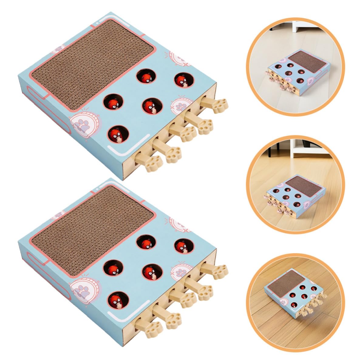 2 Pezzi Gioco Interattivo per Gattini Cartone Ondulato Resistente per Attivare L'istinto di Caccia e Divertimento Durante L'esercizio Indoor