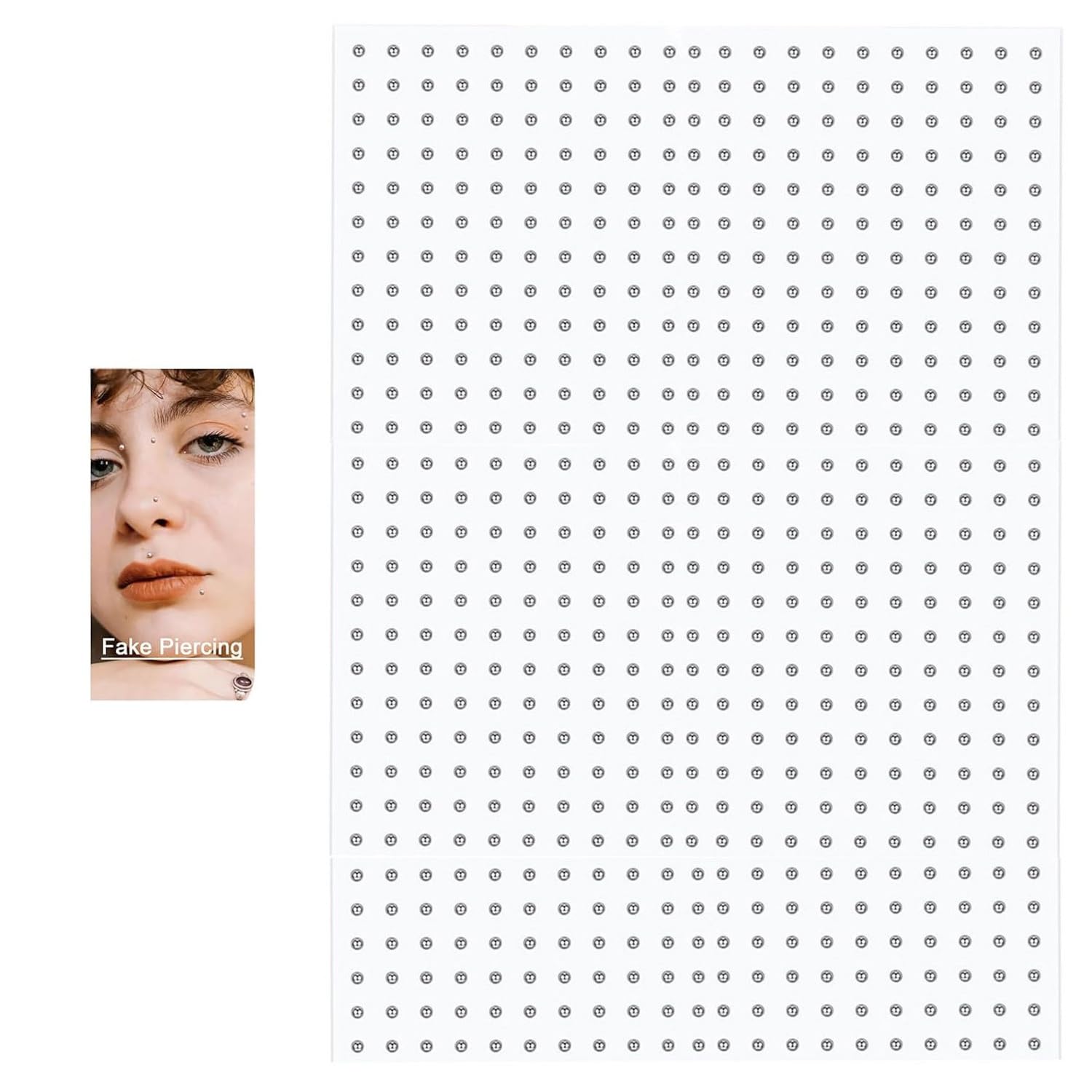 vama FASHIONS Silver Gem Stone Sticker Fake Nose Pin Non Piercing Stick on Eyebrow Lip Stud Rhinestones Adhesive DIY Face Jewelry Gems For Women & Girls-picture-5