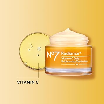 The Boots No.7 Radiance+ Vitamin C Daily Moisturiser, 1.6 Fl Oz (Pack of 1)