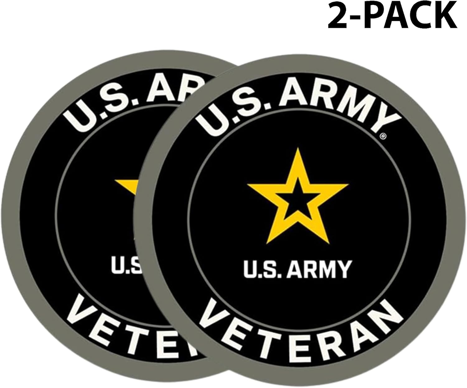 eDesign 2-Pack United States Army Vetran Vinyl Sticker Decal - 4 Inches - Us Army Veteran Stickers for Car Truck Van Window Bumper Laptop Tablet Cup Tumbler Water Bottle and Any Smooth Surface - Image 4