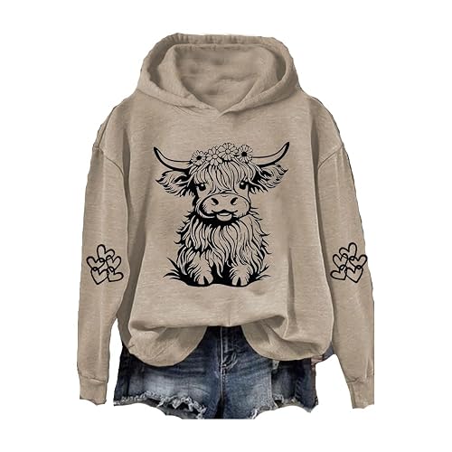 Highland Cow Sweatshirt Hoodie Cowgirl Shirt Funny Graphic Shirt Cute