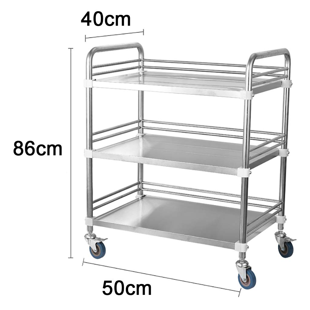 Carrito de Servicio de Acero inless para Fisioterapia y Cuidado Dental le 2 3 Layer Cart Primeros Auxilios Equint y Versátil 4