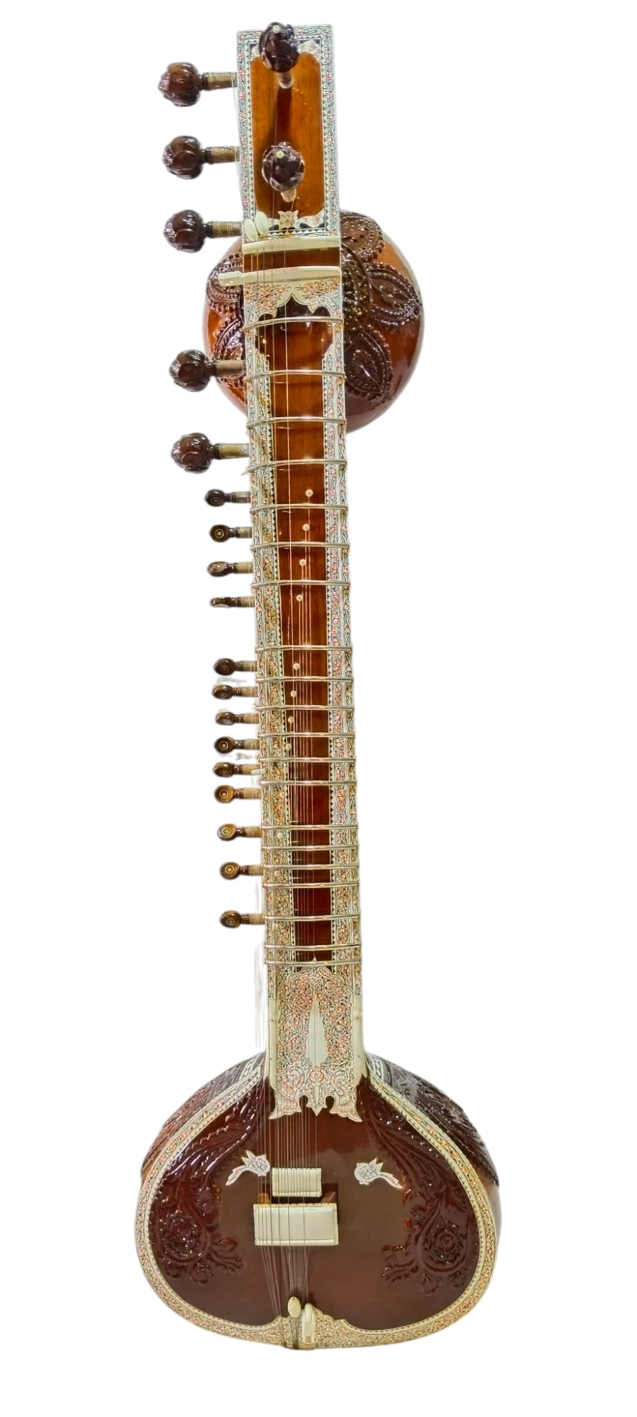 Sitar Professional Quality Vilayat Khan Ravi Shankar Style | Tun Wood Construction | Premium Traditional Craftsmanship | Ideal for Classical Music Performances.