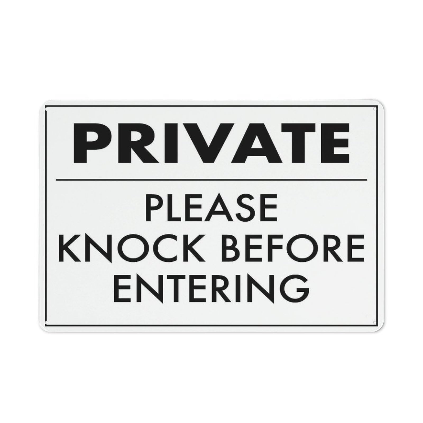 Xewazd A2011 Tin Sign Private Please Knock Before Entering 8"X12" Aluminum Tin Sign - Safety Warning Alert For Indoor & Outdoor Use