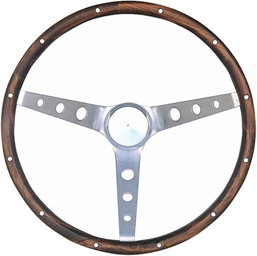 Grant 966-0 - Volante estilo nostalgia clásico con agarre de nogal y radios de acero inoxidable cepillado