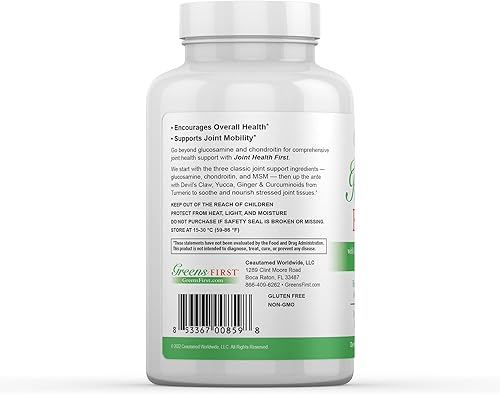Miniatura 7 de Greens First Joint Health First, propiedades antioxidantes, suplemento totalmente natural para aliviar molestias, yuca, cúrcuma, jengibre, apoya