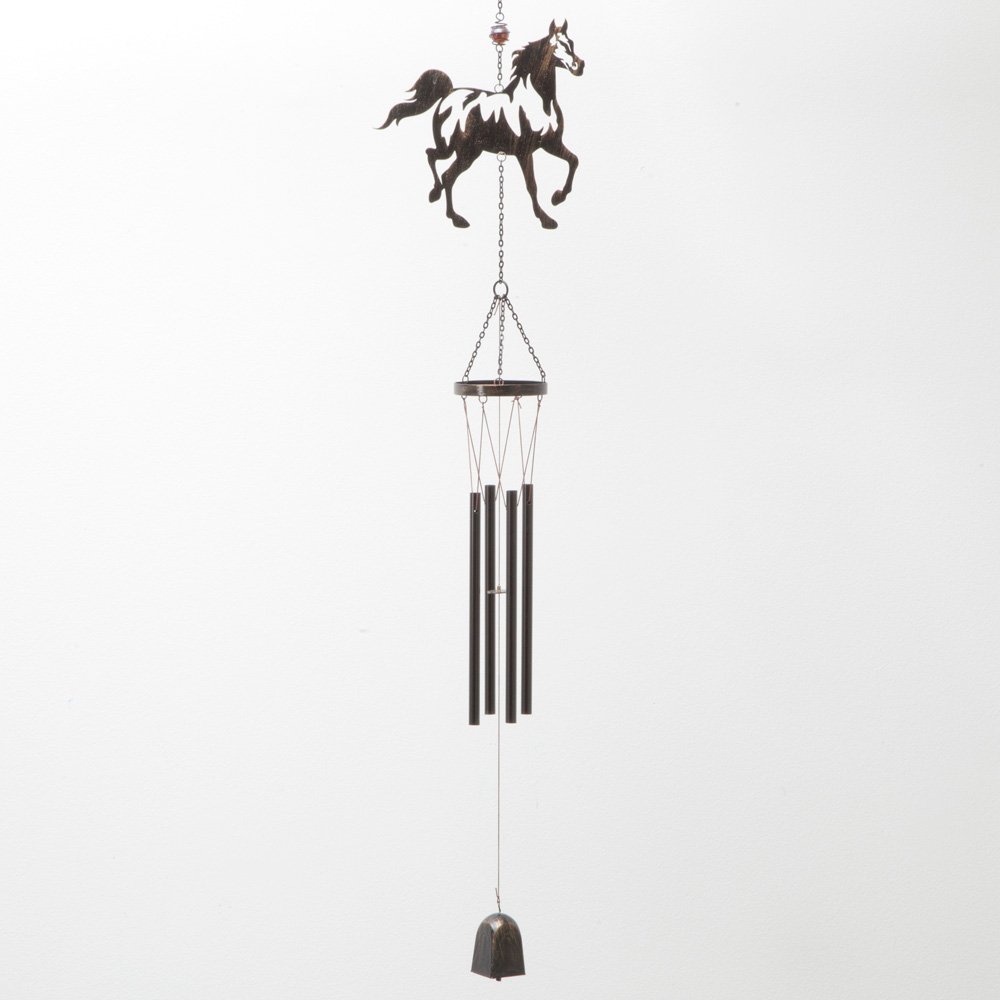 Bits and Pieces - 92cm Horse Wind Chimes with Bell - Hanging Garden Decoration