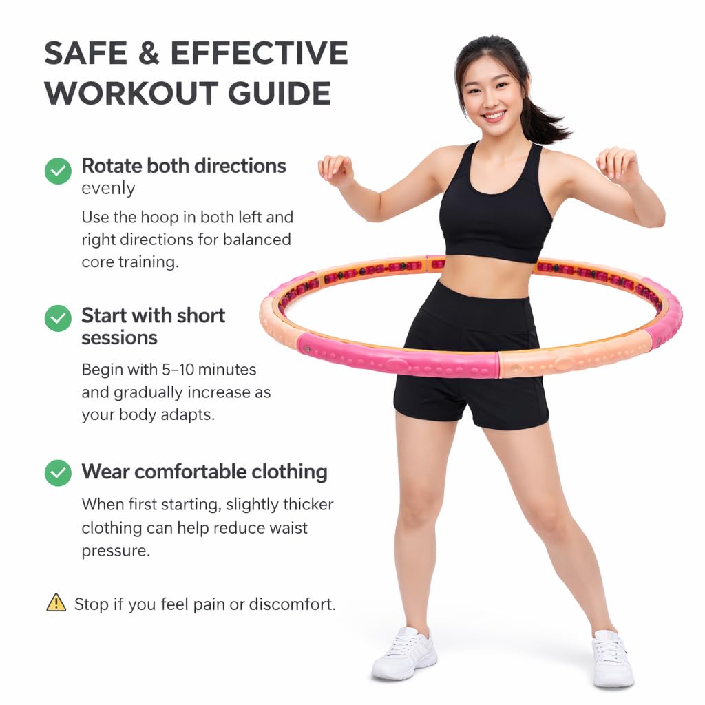 FASHLOVE Hula Hoop dla dorosłych, obciążona obręcz do hula hop do fitnessu, ćwiczeń na siłownię