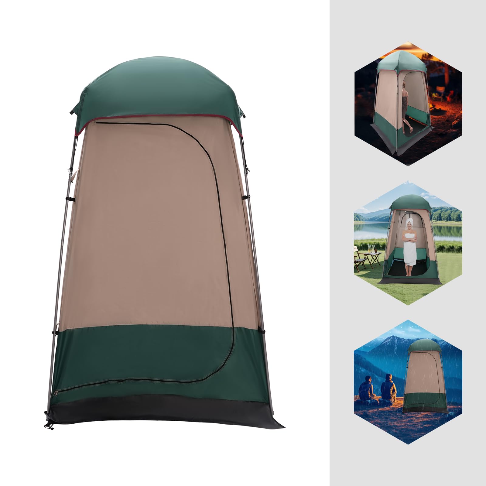 Duschzelt Toilettenzelt Wasserdicht UV50+ 63×63×240cm Camping