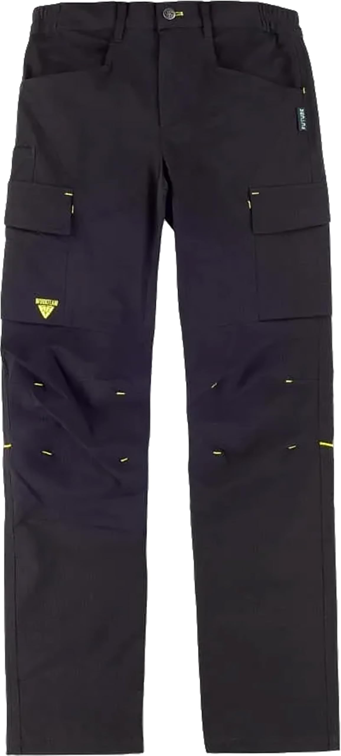 WORKTEAM Pantalón de Trabajo Multibolsillos Slim Fit con Tejido Elástico y Detalles Flúor. Tejido Poliamida: Gran Elásticidad, Durabililad, Transpirabilidad y Suave al Tacto. Unisex