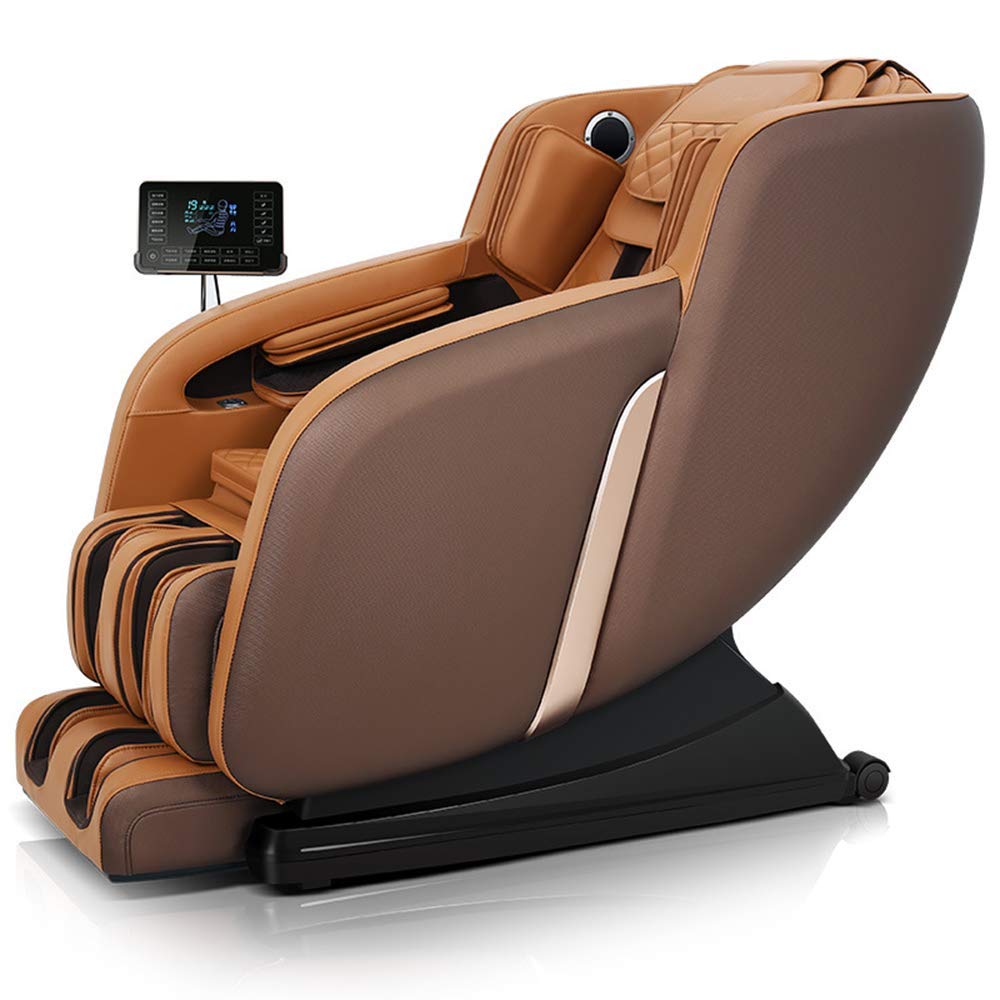 MU Silla de Masaje de Lujo Profesional Eléctrico 3D con Sillón de Relax, Silla de Ocio, Aire Inteligente - Cero Gravedad - Masaje de Calor,Naranja