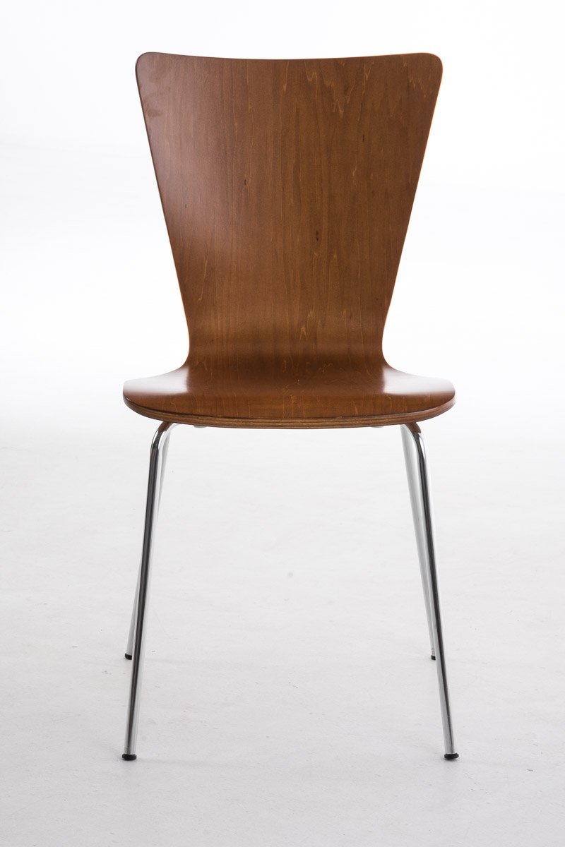 CLP Lot de 2 Chaises Empilables Aaron I Chaises Visiteur en Bois Dossier Siège Ergonomique et Confortable I Hauteur Assise 45 cm I Couleur:, Couleur:Marron
