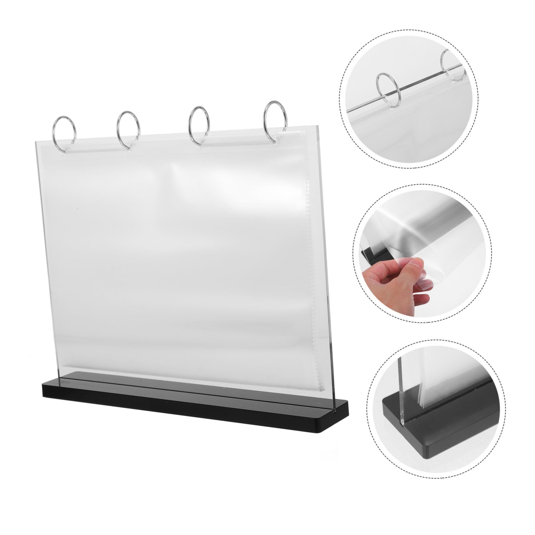 ERINGOGO Expositor de Menús Transparente de Acrílico Portacarteles de Sobremesa para Centro de Mesa Páginas Portamenús para Tienda de Café o Restaurante Soporte para Carteles