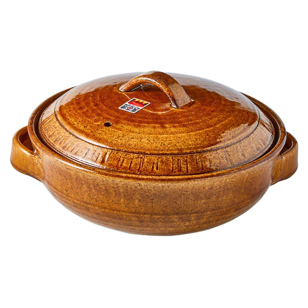 Casseruola Rotonda in Ceramica con Coperchio Pentola in Ceramica Casseruola Giapponese per fonduta Pentola in Terracotta Pentola per stufato Pentola per zuppa Resistente
