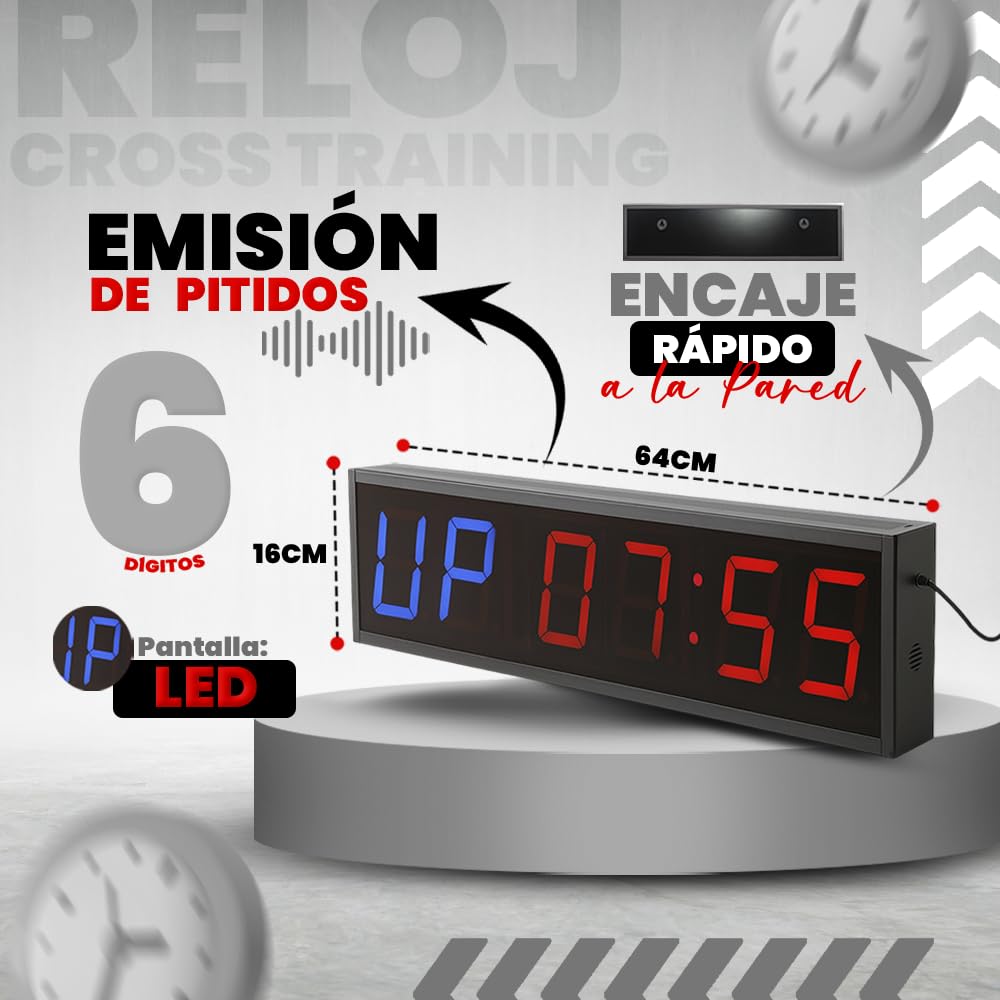 Reloj de Cross Training y Fitness – Cuenta Regresiva, Cronómetro e Intervalos – Viok Sport