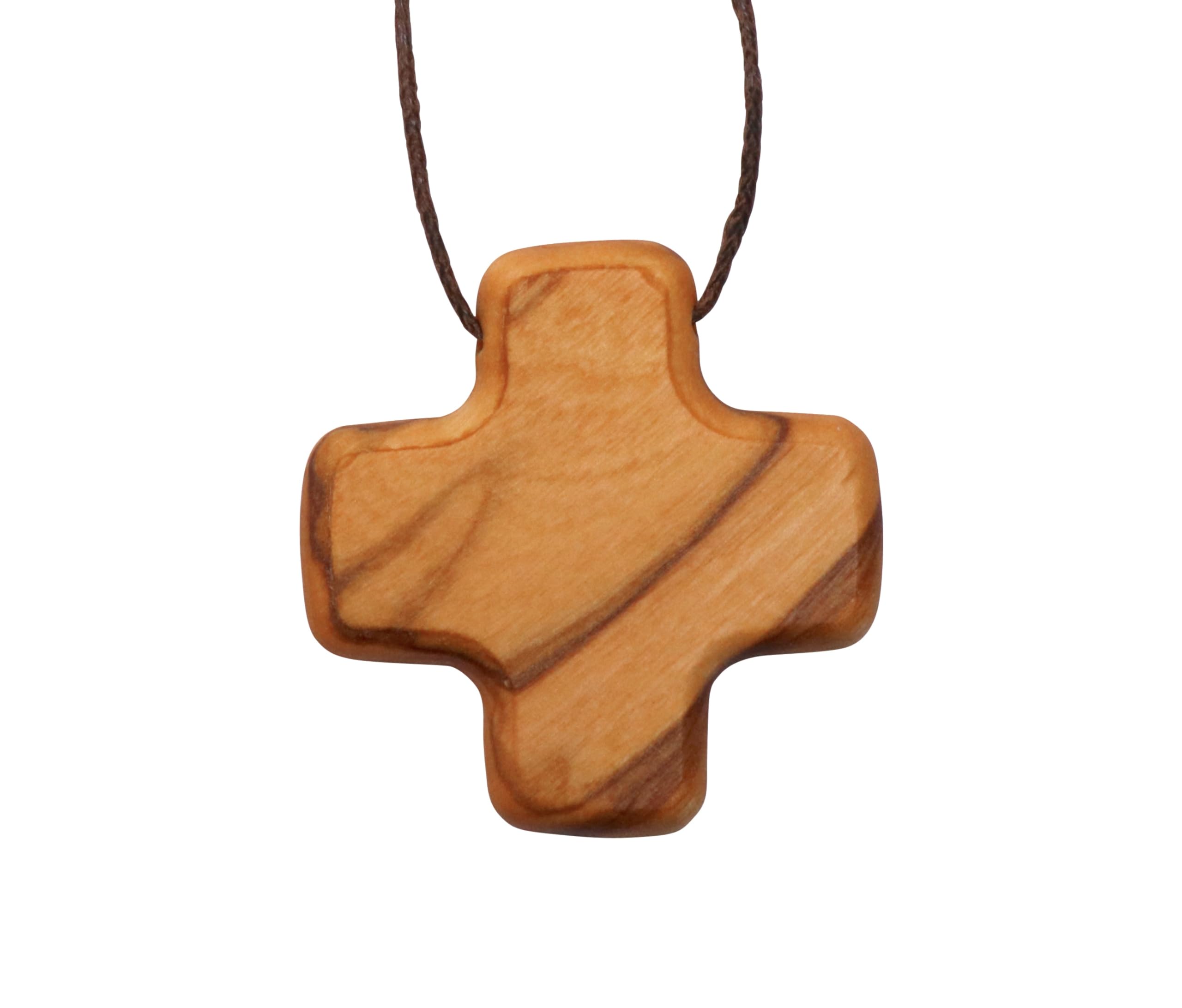 Nazareth Fair TradeHandmade Olive Wooden Greek Harmony Cross Necklace - Crafted in The Holy Land - Religious Jewelry