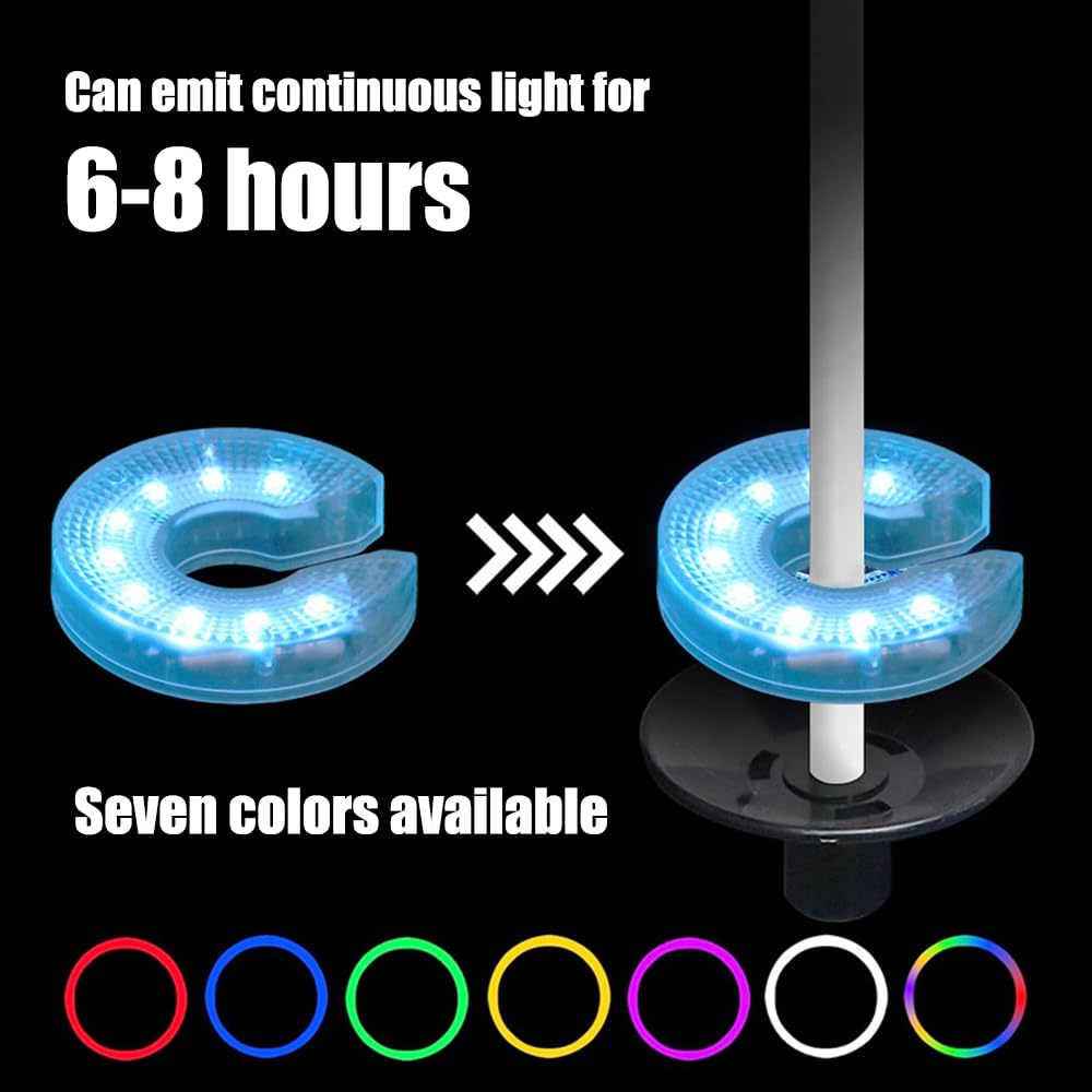 2 Stück LED Golf Loch Lichter, Beleuchtet Bei Nacht, Verstellbares Golfloch Leuchten mit Linse für Golf Party, Camping