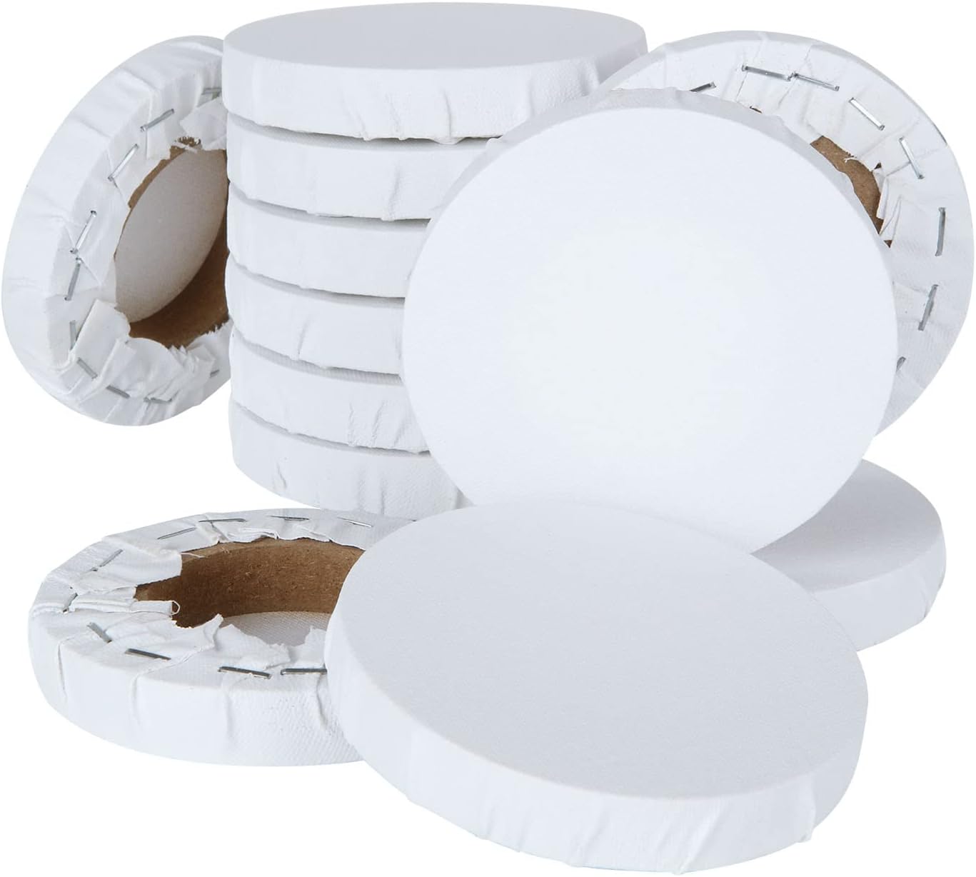 CertBuy 18 Pack Round Canvas 4 Inch, Circle Canvases for