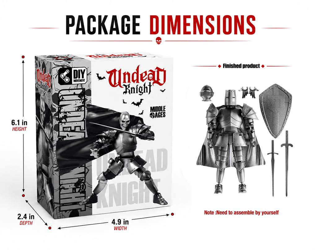 Figurka średniowiecznego rycerza, wieloprzegubowy ruchomy manekin T13, przegubowy robot, model pokazowy wojownika fantasy (wymagany montaż) (srebrna)