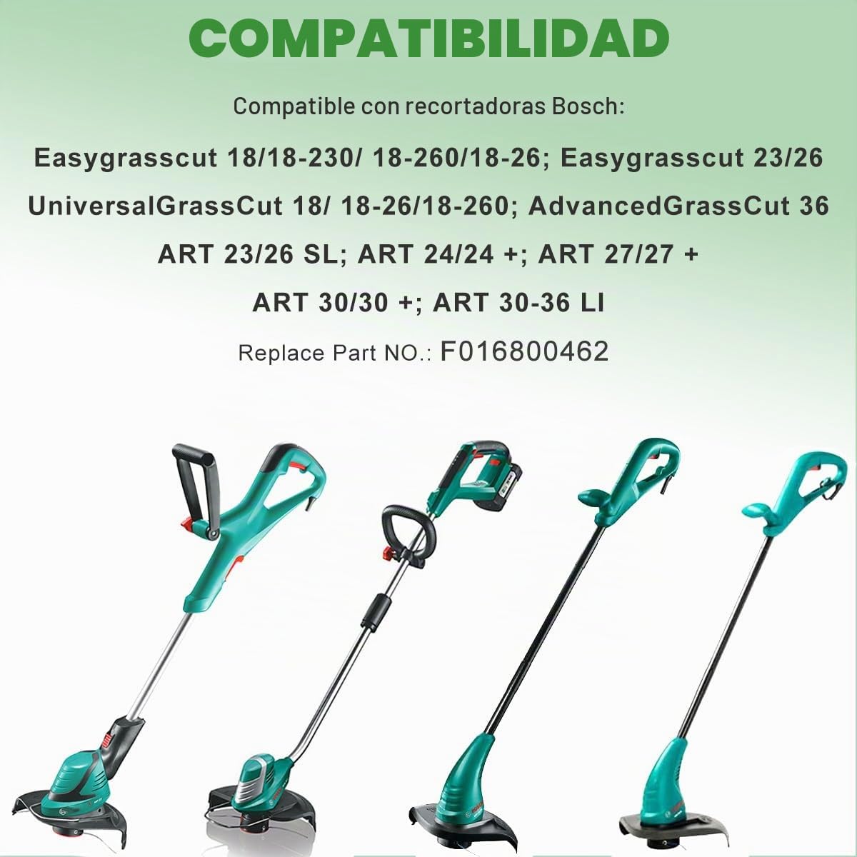 ZAMDOE Recortadora de línea Φ1.6mm 30m Nylon Trimmer Line F016800462 Reemplazo para Bosch Art 30-36 LI, Art 24, Art 27, Art 30, Art 23/26 SL Bobina de Hilo, Easygrasscut 23/26/18