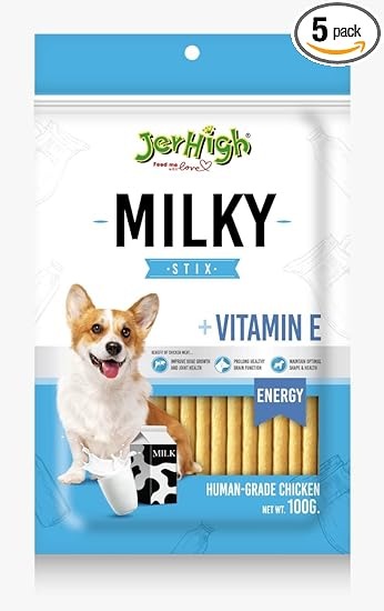 JerHigh Milky Stix, 100 g (Pack of 5)