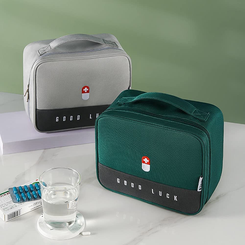 Botiquín de Primeros Auxilios Botiquín Botiquines de Primeros Auxilios Caja de Almacenamiento de medicamentos Grande Caja de plástico con Compartimentos Caja de Almacenamiento de Primeros