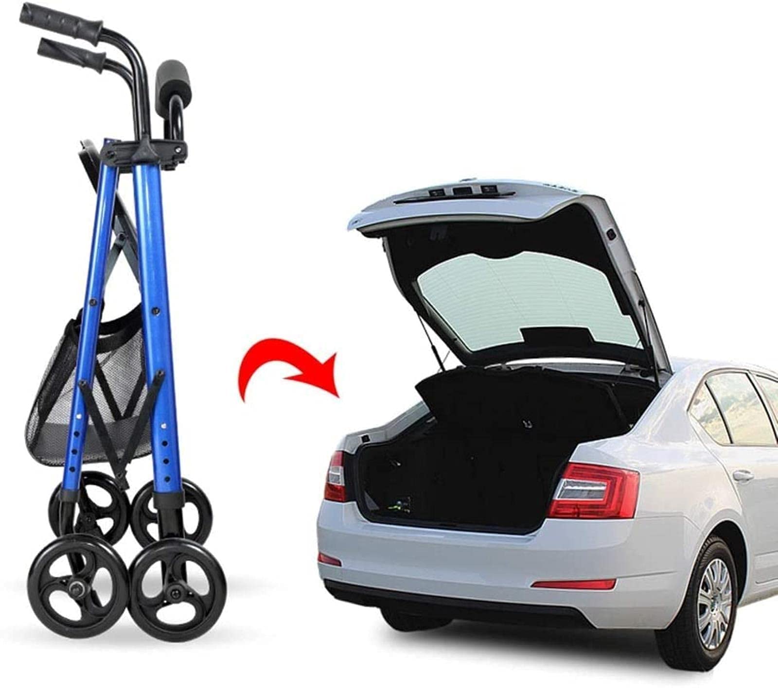 Andador Andador Andador Andadores Andador con Asiento y Ruedas Andador para Personas Mayores Ligero Plegable Multifunción Cuatro Ruedas Yearn for