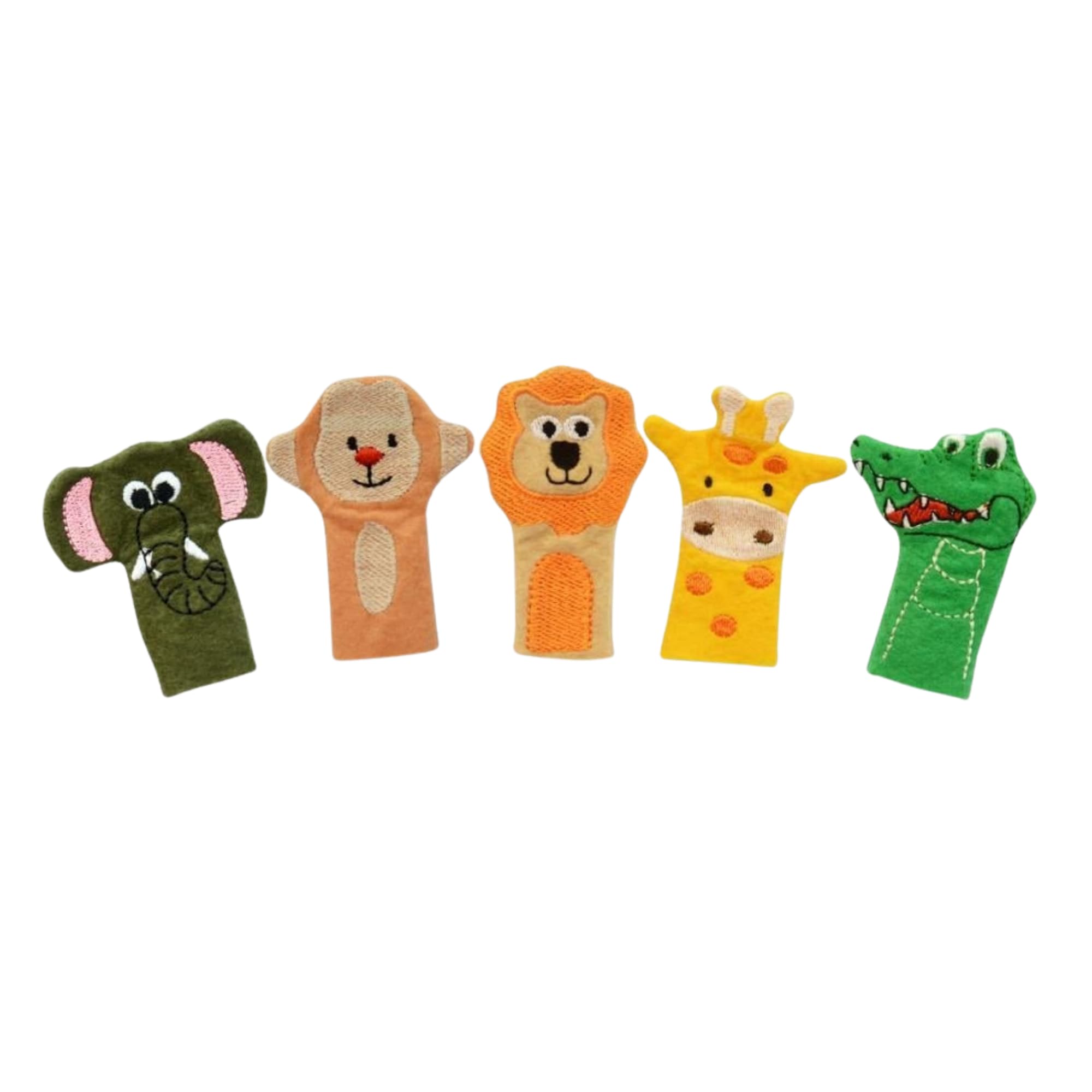 Set di bambole da dito con animali selvatici, 5 pezzi, a partire dai 6 mesi, in feltro colorato per neonati e bambini piccoli, giocattolo safari, per promozione precoce e fantasia, set di bambole