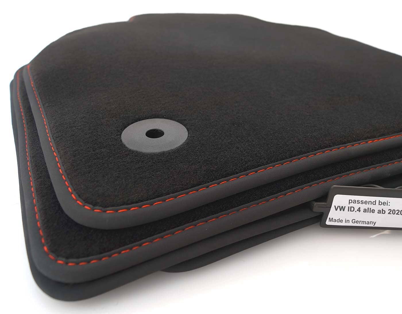 kh Teile Dywaniki pasujące do ID4 ID.4 (wszystkie) Pure Pro GTX Premium welurowe dywaniki wewnętrzne czarne/niebieskie zestaw 4 szt