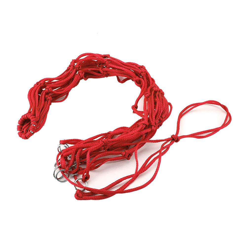 Borsa per alimentazione cavalli in nylon Alimentatore lento per rete da fieno equino (Rossa)