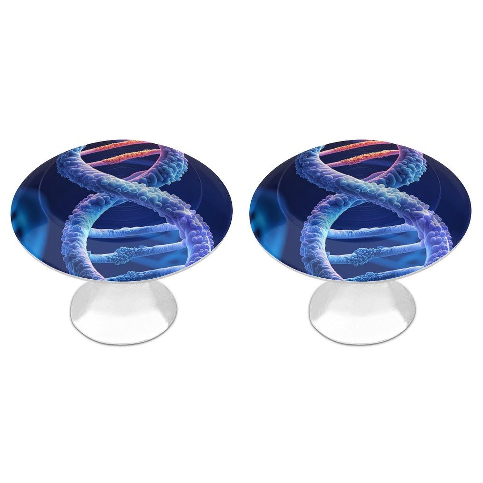 FekiLoot Round Cabinet Knob 2 Pack Kitchen Drawer Knobs Stainless Steel Round Drawer Pulls Modern Cabinet Hardware DNA Genetic Helix Drawer Hardware for Dresser Closet Door Knobs