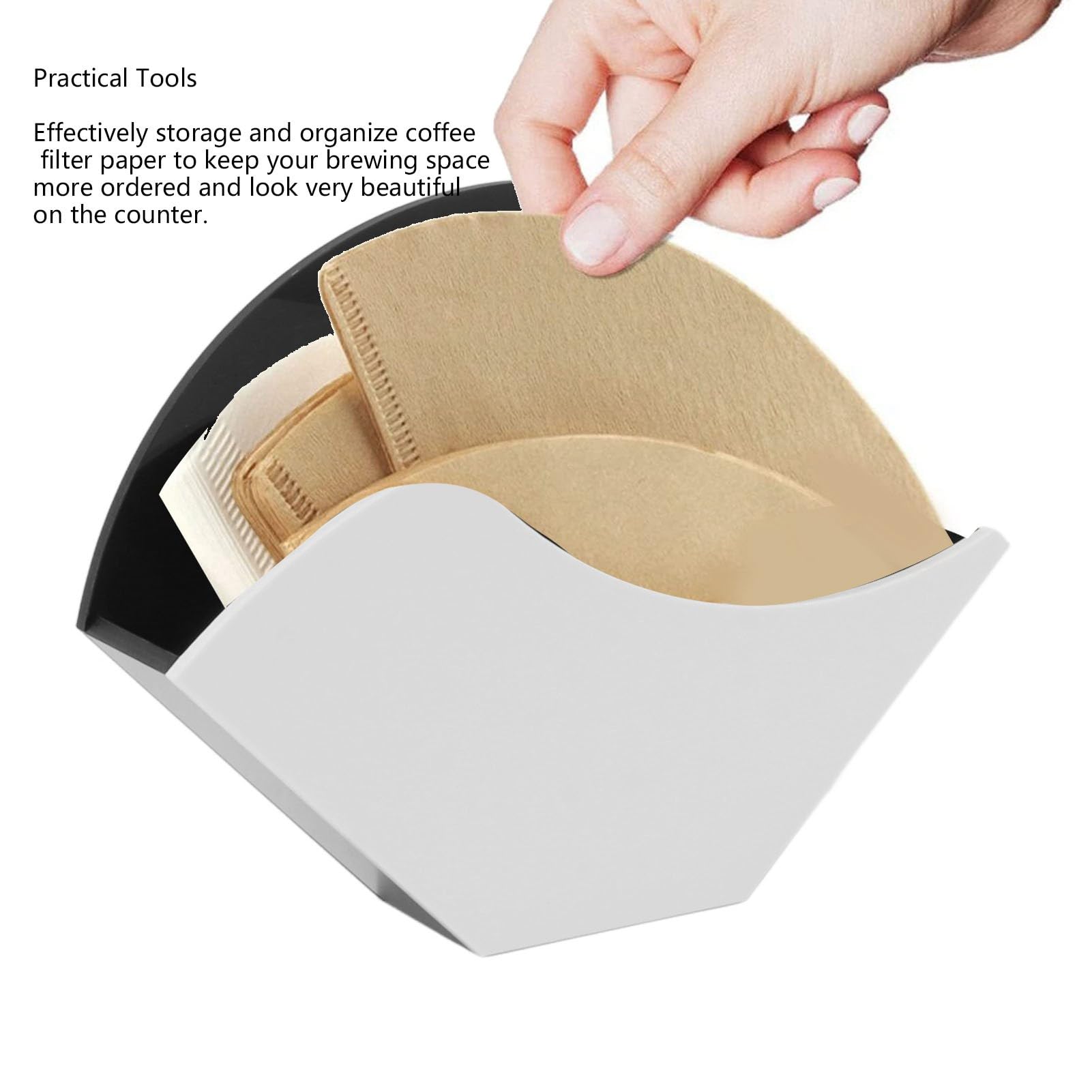 Wandmontierter Kaffeefilterhalter 17,5×13 cm Hängender Kaffeefilter Papierspender Rack Filterpapierhalter Kaffeefilterspender für Kegelkaffeefilter