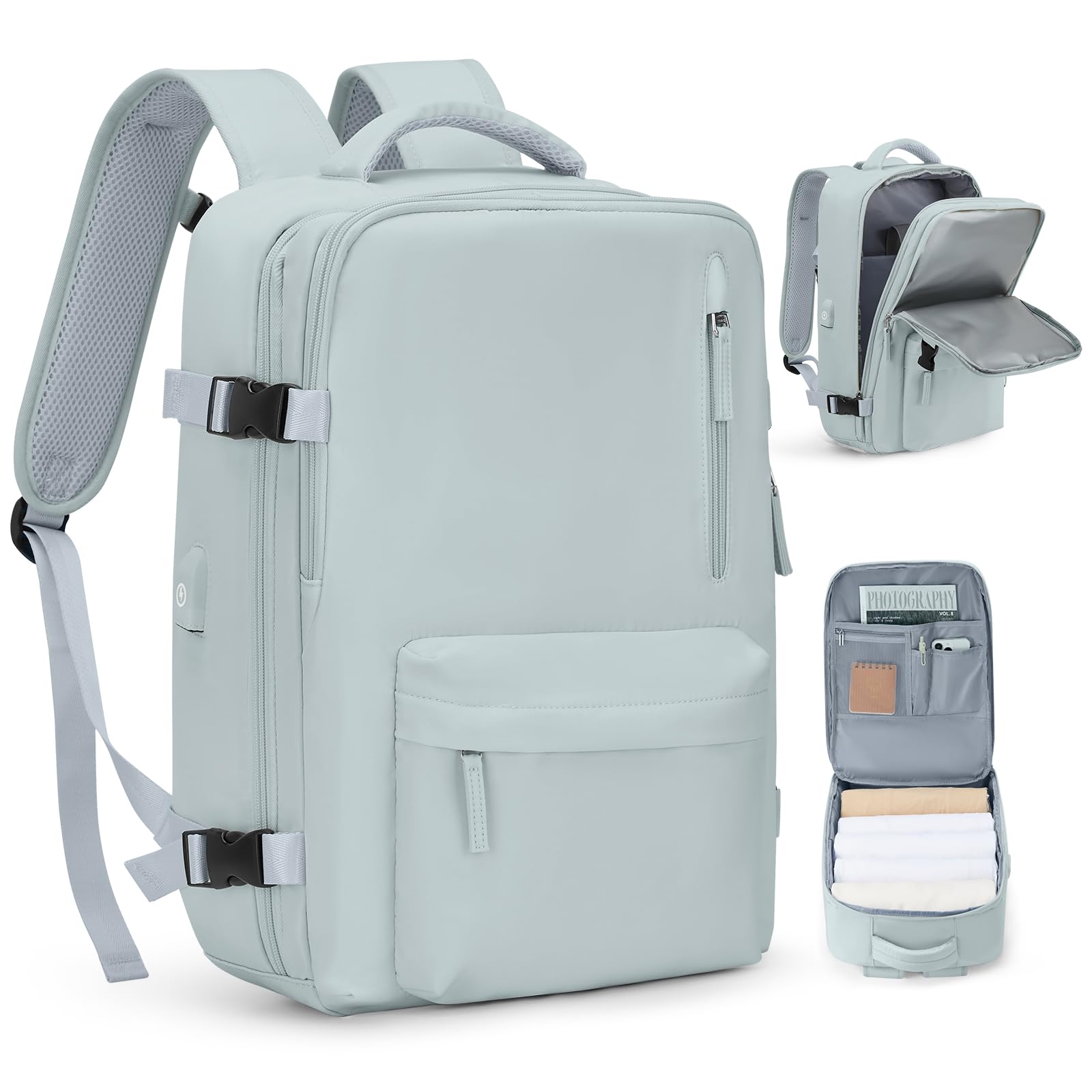 Zaino da Viaggio per Easyjet 45x36x20 Bagaglio a Mano Zaino Borse da Cabina per Ryanair Il Sedile Zaino Aereo Bagaglio a Mano Donna Borsa Cabina Viaggio Zaino Travel Viaggio Casual Daypack,C3-Blu