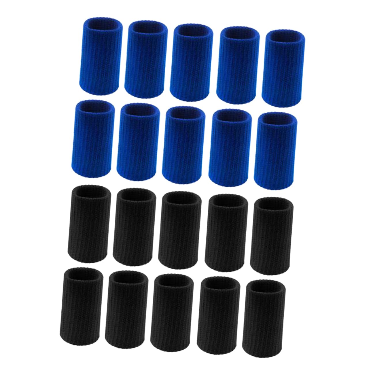 WOFASHPURET 20 Pcs High Elastic Nylon Finger Sleeves Compression Braces for Volleyball Sports Relief Protection Black Blue Breathable Lightweight